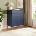 Manhattan Comfort DUMBO 5-Drawer Tall Dresser in Midnight Blue DR002-MB